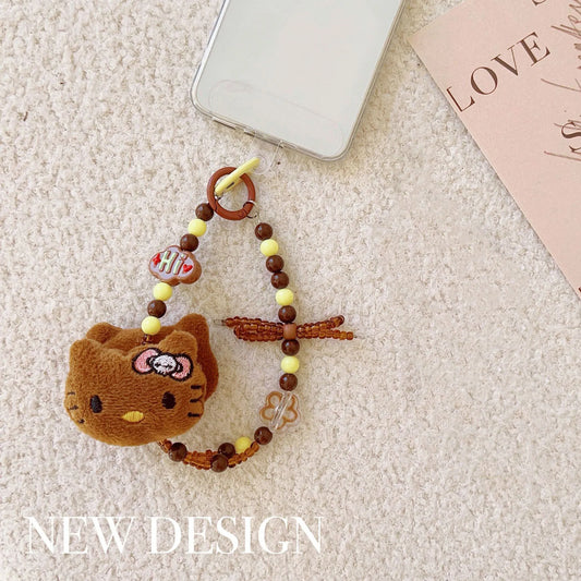Sanrio Sweet Charm 💖 Hello Kitty Plush Beaded Wrist Strap