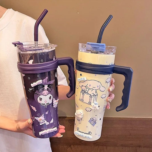 Sanrio Vacuum Cup with Straw | 1200ml Large Capacity for Everyday Use