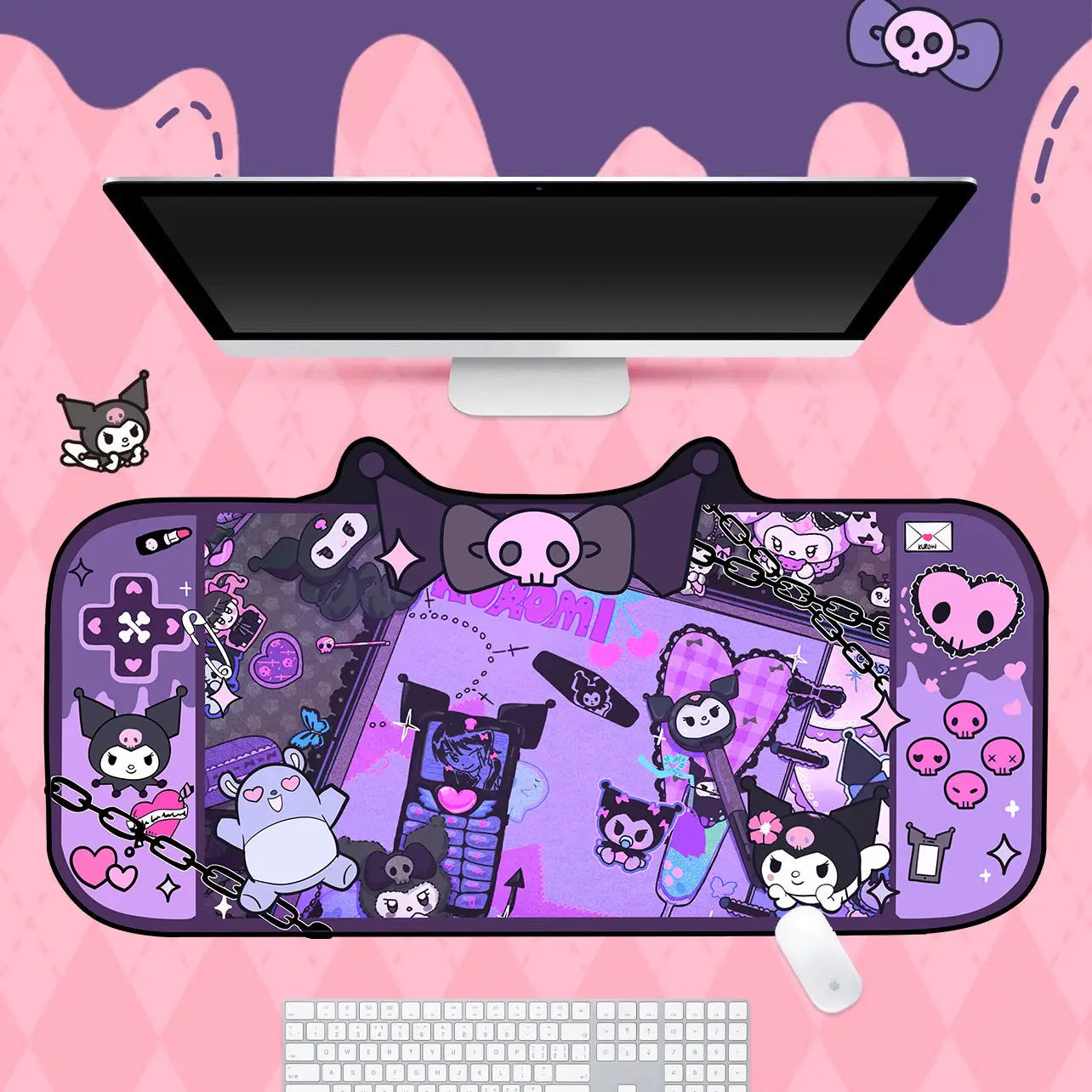 Sanrio Kuromi Keyboard Mouse Pad | Non-Slip Table Mat