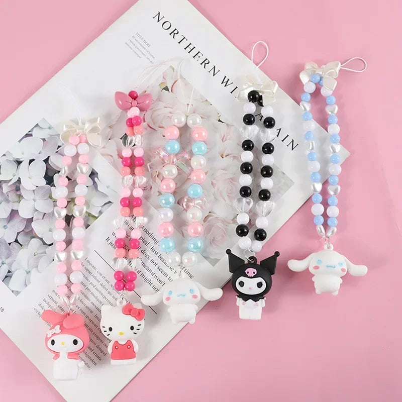 Sanrio Character Beaded Phone Charm | Phone Case Chain