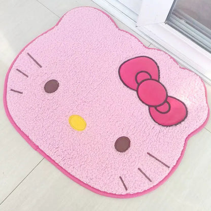 Pink Floor Mat in Hello Kitty shape