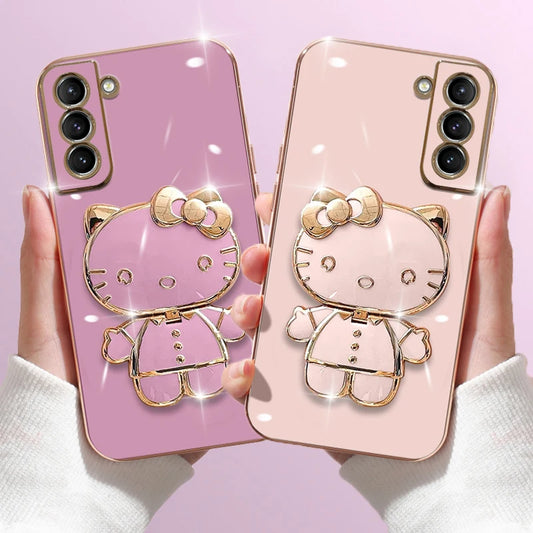 Hello Kitty Mirror Rack Cover for Samsung Galaxy with Luxury Plating