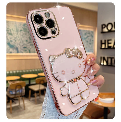 Pink Hello Kitty Mirror and Bracket Phone Holder 