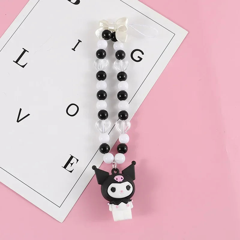 Beaded Sanrio Kuromi Phone Charm | Phone Case Chain