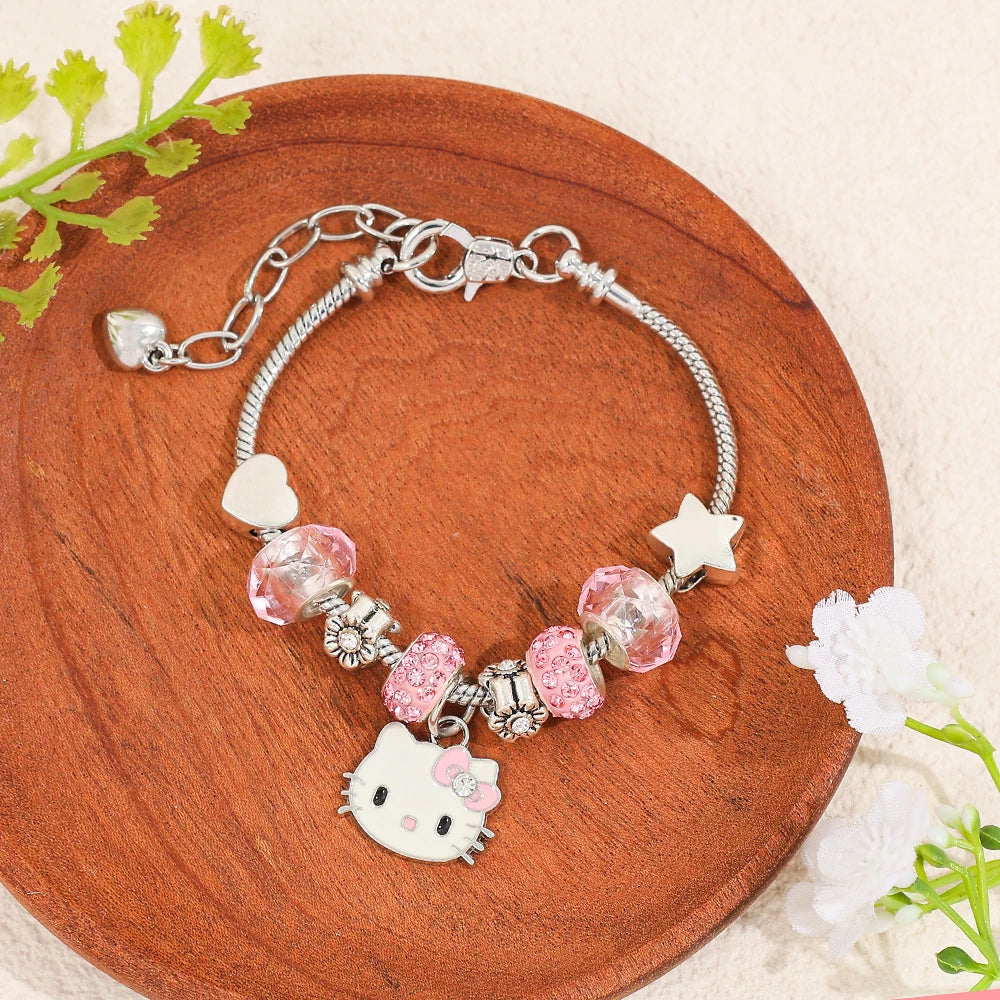 Hello Kitty Kawaii Jewelry Set | Matching Necklace & Bracelet
