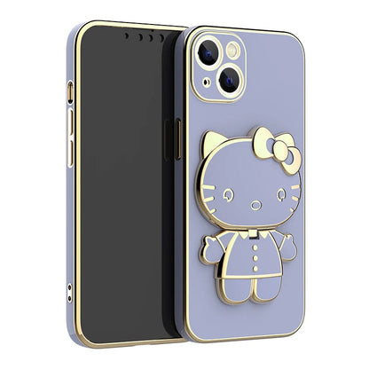 Hello Kitty Mirror Bracket Holder Case for iPhone in Gray