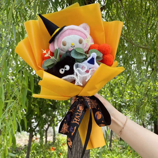 Sanrio My Melody Plush Bouquet Featuring a Halloween-Themed Hat