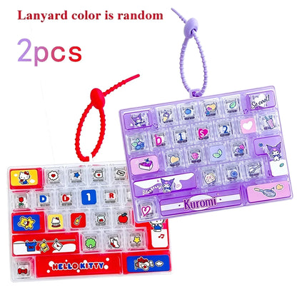Sanrio Cute Clicky Keyboard Keychain | 26 Keys