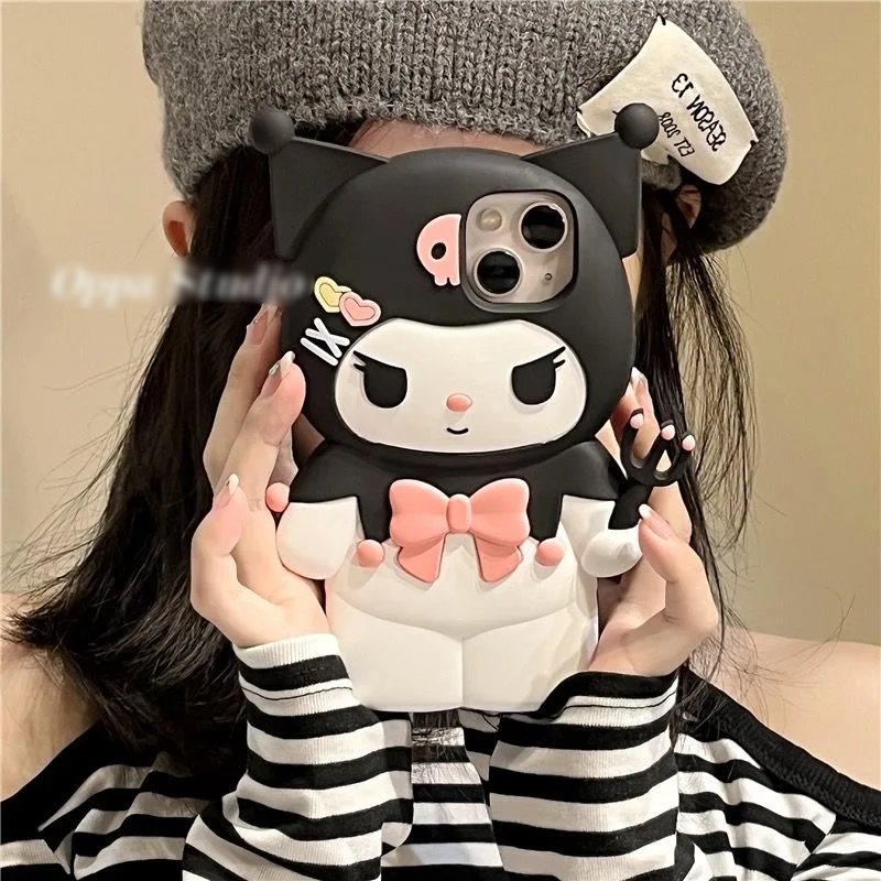 Dark Kuromi Kawaii 3D Soft Silicone Phone Case