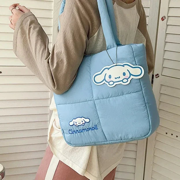 Puffer shopping bag with Cinnamoroll Tag