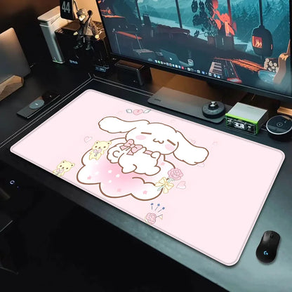 Cute Cinnamoroll Mousepad HD Printing Computer Gamers Locking Edge Non-slip Mouse Pad XXL90x40cm Keyboard PC Desk Pad