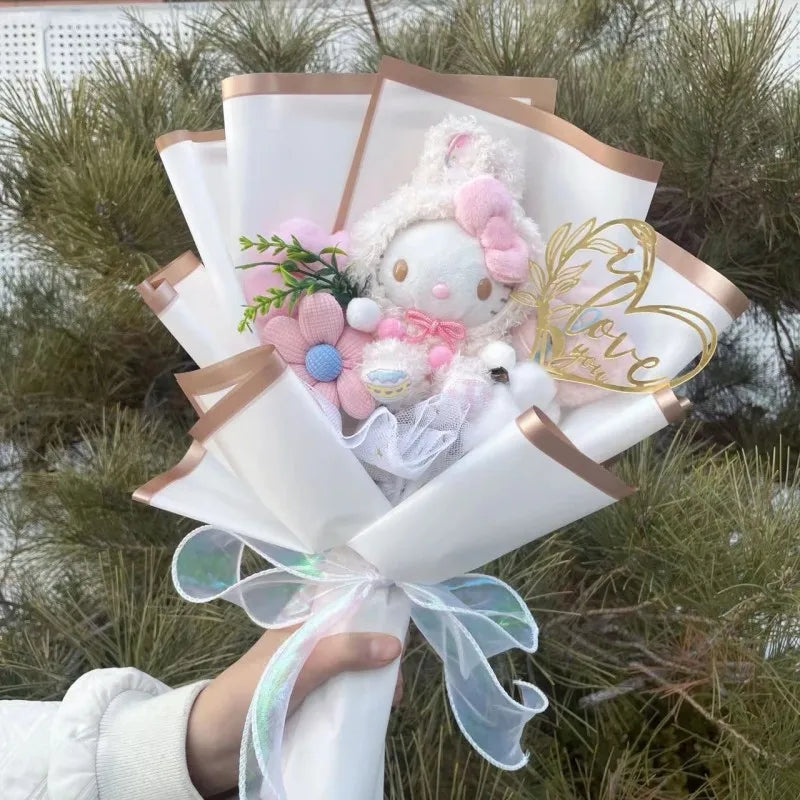 Sanrio Hello Kitty Plush Bouquet in white bunny suite