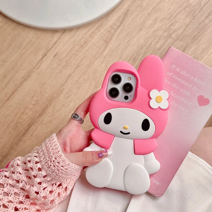 Soft Silicone 3D My Melody Kawaii Phone Case | Shockproof Cover