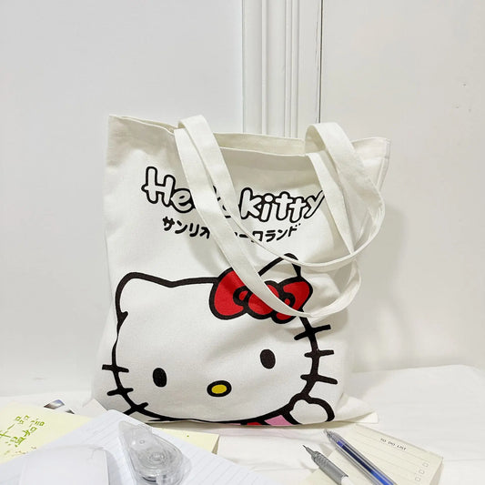 Sanrio Hello Kitty Shoulder Canvas Bag (Large Capacity)