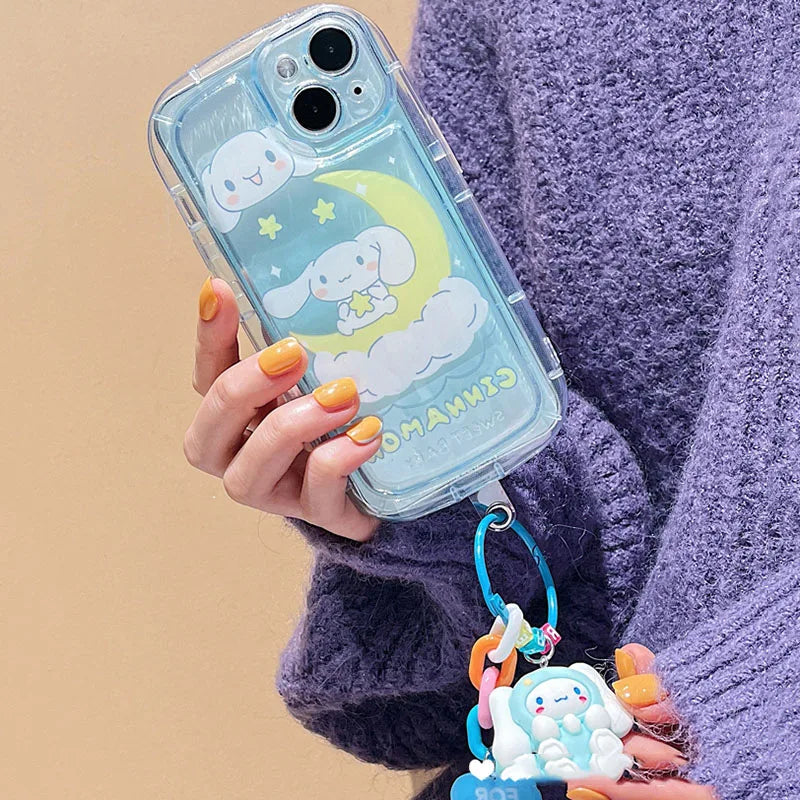 Sanrio Cinnamoroll 3D Phone Case | Adorned with delightful doll ornaments