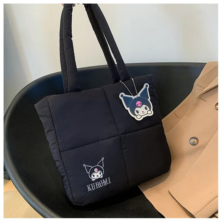 Sanrio Kuromi Puffer Shoulder Bag | Puffy Tote Bag