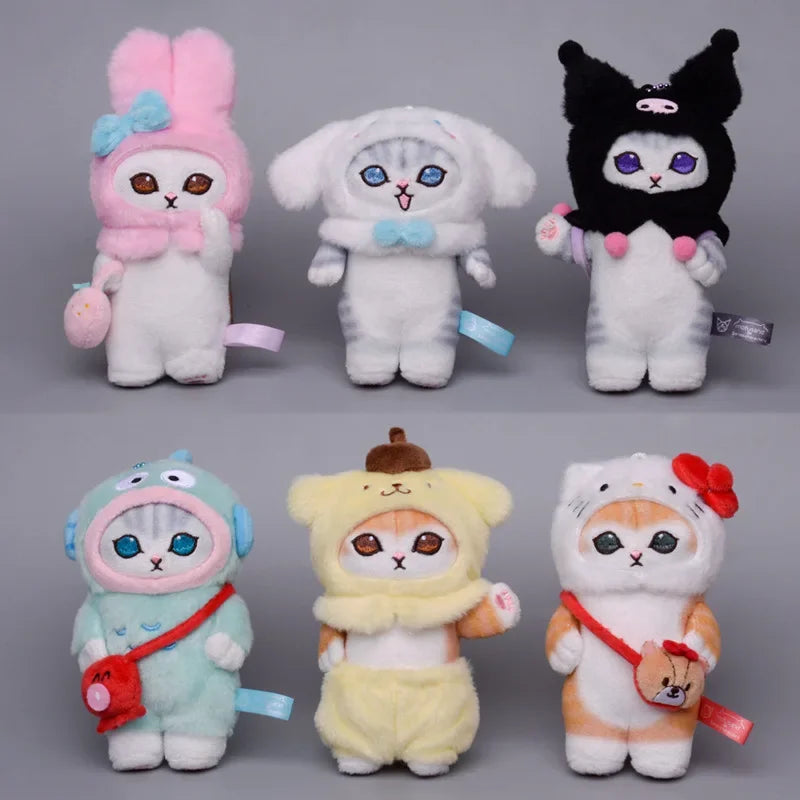 Sanrios Shark Cat Series Plush Toy Keychain Kuromi | Hello Kitty | My Melody | Cinnamoroll | Pompompurin