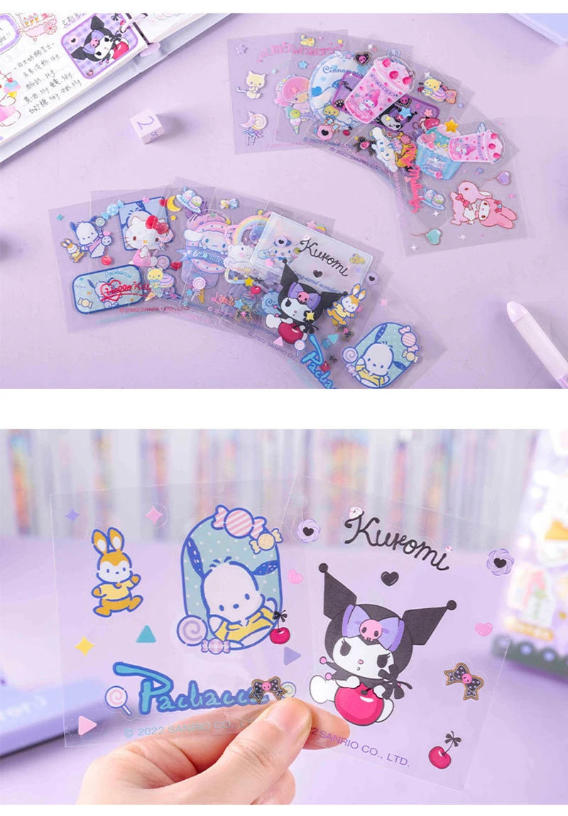 Sanrio Kuromi Stickers Set | Diy Decorative PET Transparent Sticker