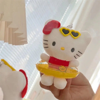 Sanrio Hello Kitty Keychain Plush Doll | Hawaii Vacation with Yellow Swim Ring