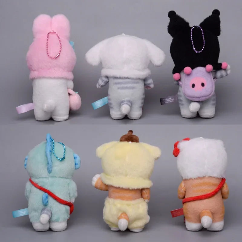 Sanrios Shark Cat Series Plush Toy Keychain Kuromi | Hello Kitty | My Melody | Cinnamoroll | Pompompurin