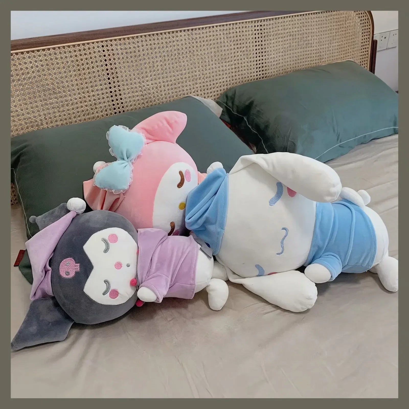 Baby Kuromi Sleeping Plush Toy in Pajamas | 22cm