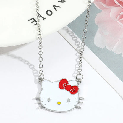 Adorable Hello Kitty Enamel Pendant Necklace