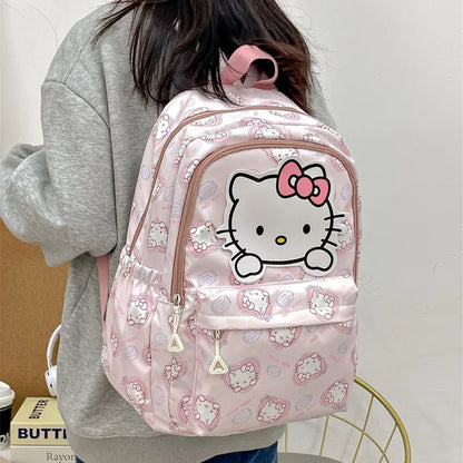 Hello Kitty Canvas Backpack for Students | Spacious Design