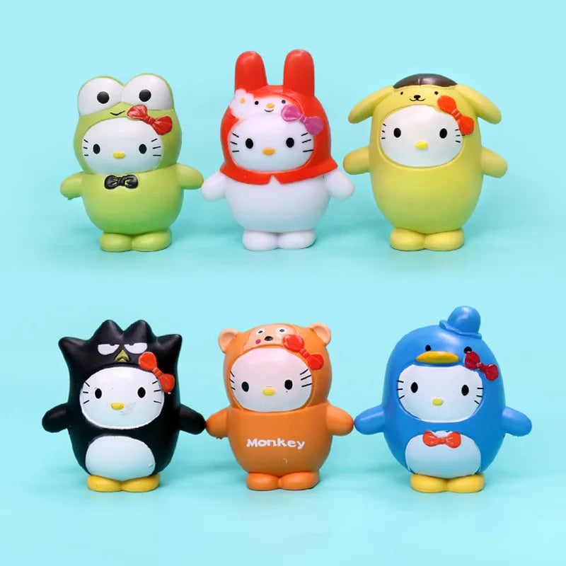 Kawaii Sanrio Hello Kitty Figure Toy | 6pcs Set FigurineToy | 6pcs Set Figurine