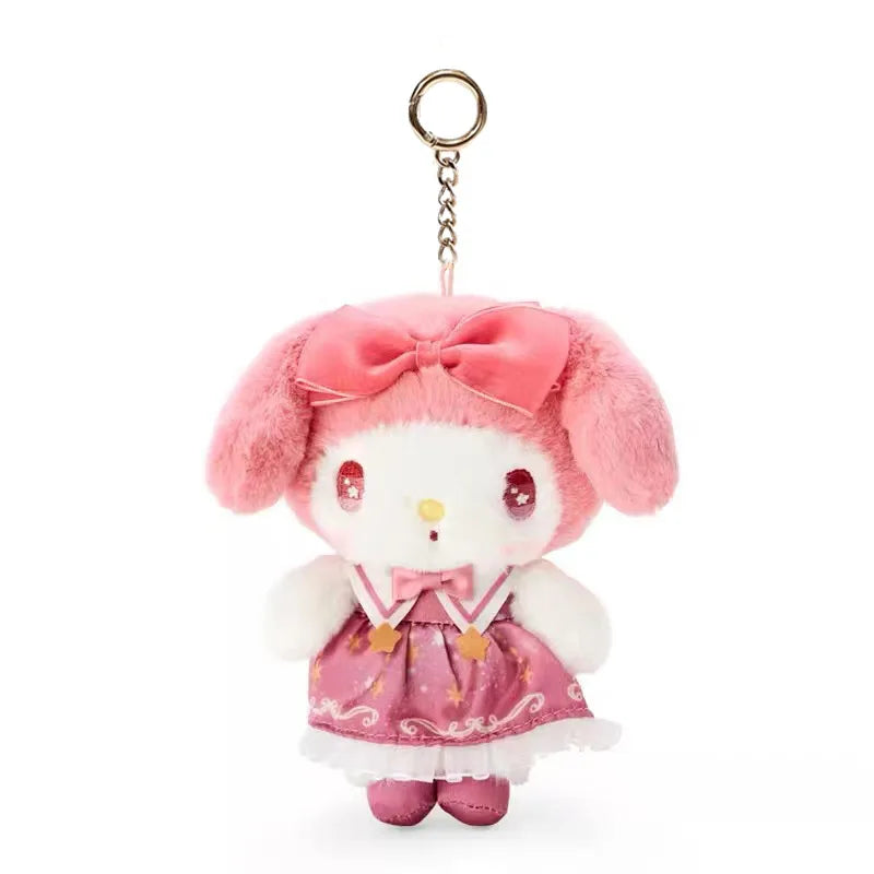 My Melody Plush Keychains in Various Outfits