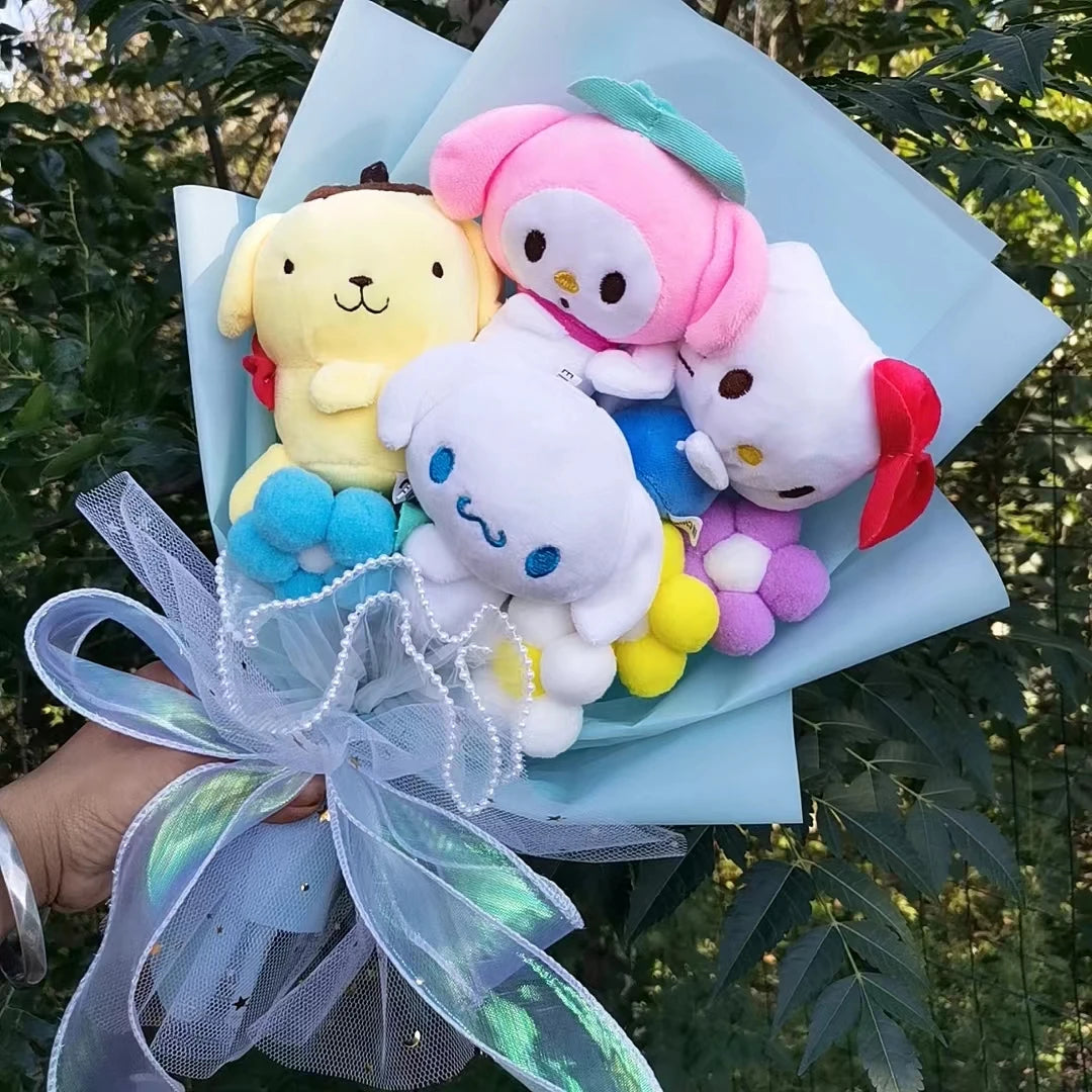 Sanrio Plush Bouquet of Hello Kitty, My Melody, Cinnamoroll, Pompompurin