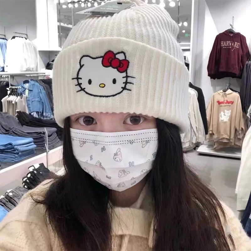 Sanrio Hello Kitty Knitted Cap with Embroidery