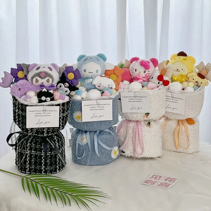 Sanrio Kawaii Doll Bouquet Kuromi | Cinnamoroll | MyMelody | Pompompurin | Hello Kitty