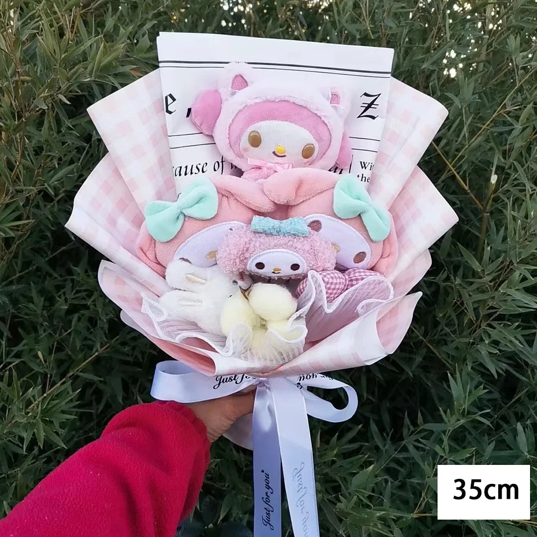 Sanrio My Melody Plush Bouquet | Kawaii My Melody Plush Bouquet with Flower