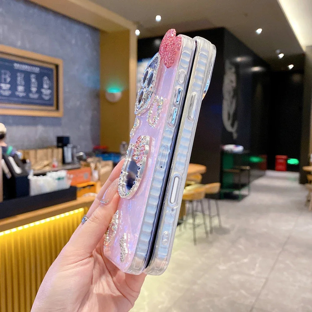 Shiny Kitty – 3D Glitter Case with Built-In Makeup Mirror
