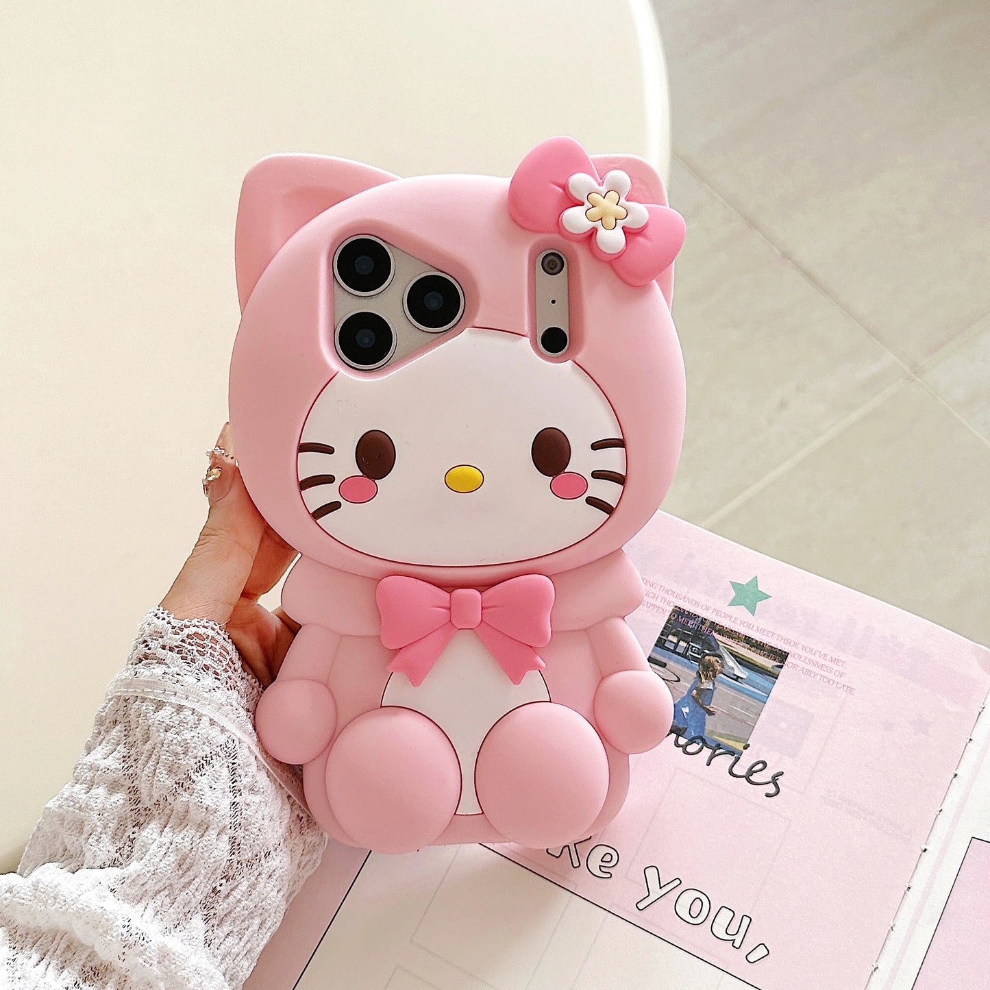 Soft Girl 3D Bow Hello Kitty Case