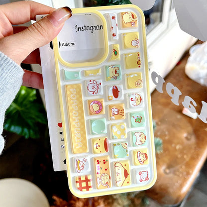 Sweet Pudding Pompompurin 3D Keyboard Case for iPhone
