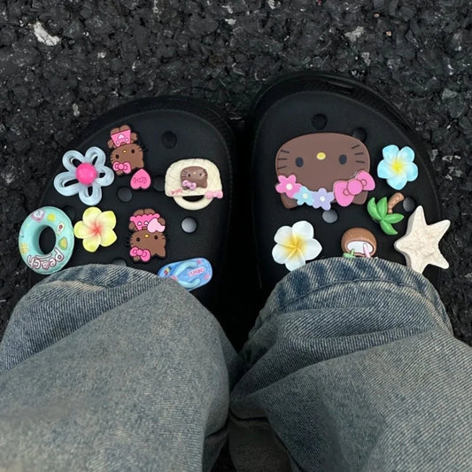 Tropical Dreams: 13PCS Hello Kitty Hawaii Beach Shoe Charms Set