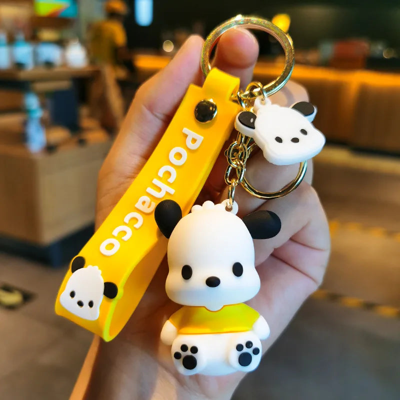 Whimsical Yellow Pochacco Keychain | Backpack Accessory & Pendant Key Ring