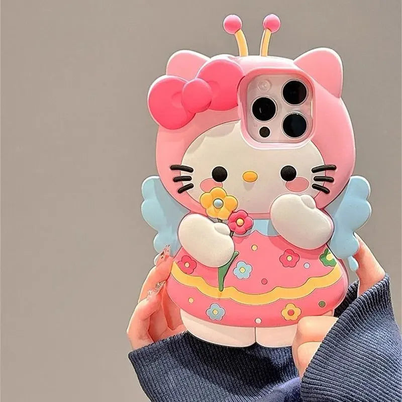 hello kitty silicone phone cover butterfly look