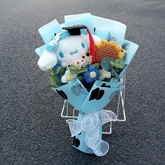 Sanrio Cinnamoroll With Graduation Hats | Handmade Cinnamoroll Bouquet for Graduation Day