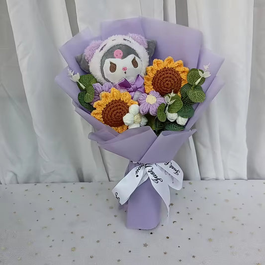 Sanrio Kuromi Plush Bouquet with Crochet Flowers