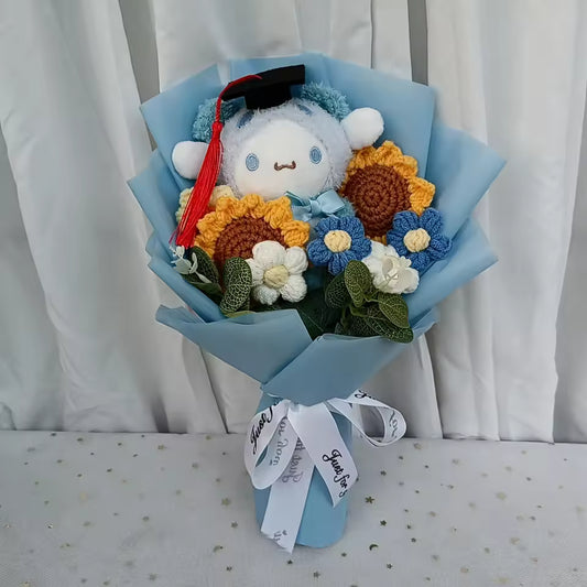 Sanrio Cinnamoroll With Graduation Hats | Handmade Cinnamoroll Bouquet for Graduation Day