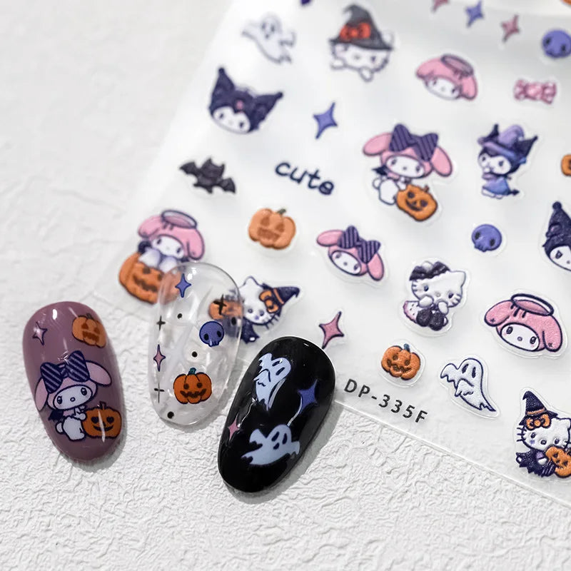 Sanrio 5D Embossed Nail Art Stickers for DIY Designs