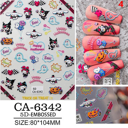 Sanrio character 5D DIY Nail sticker for Halloween