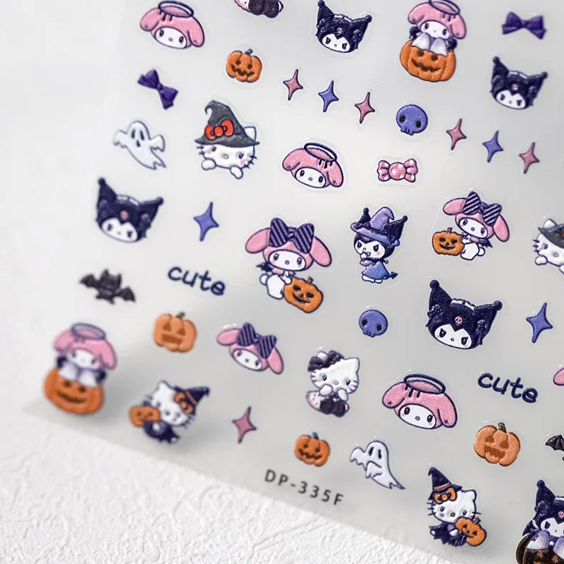 Sanrio Character 5D Nail Stickers Halloween Design