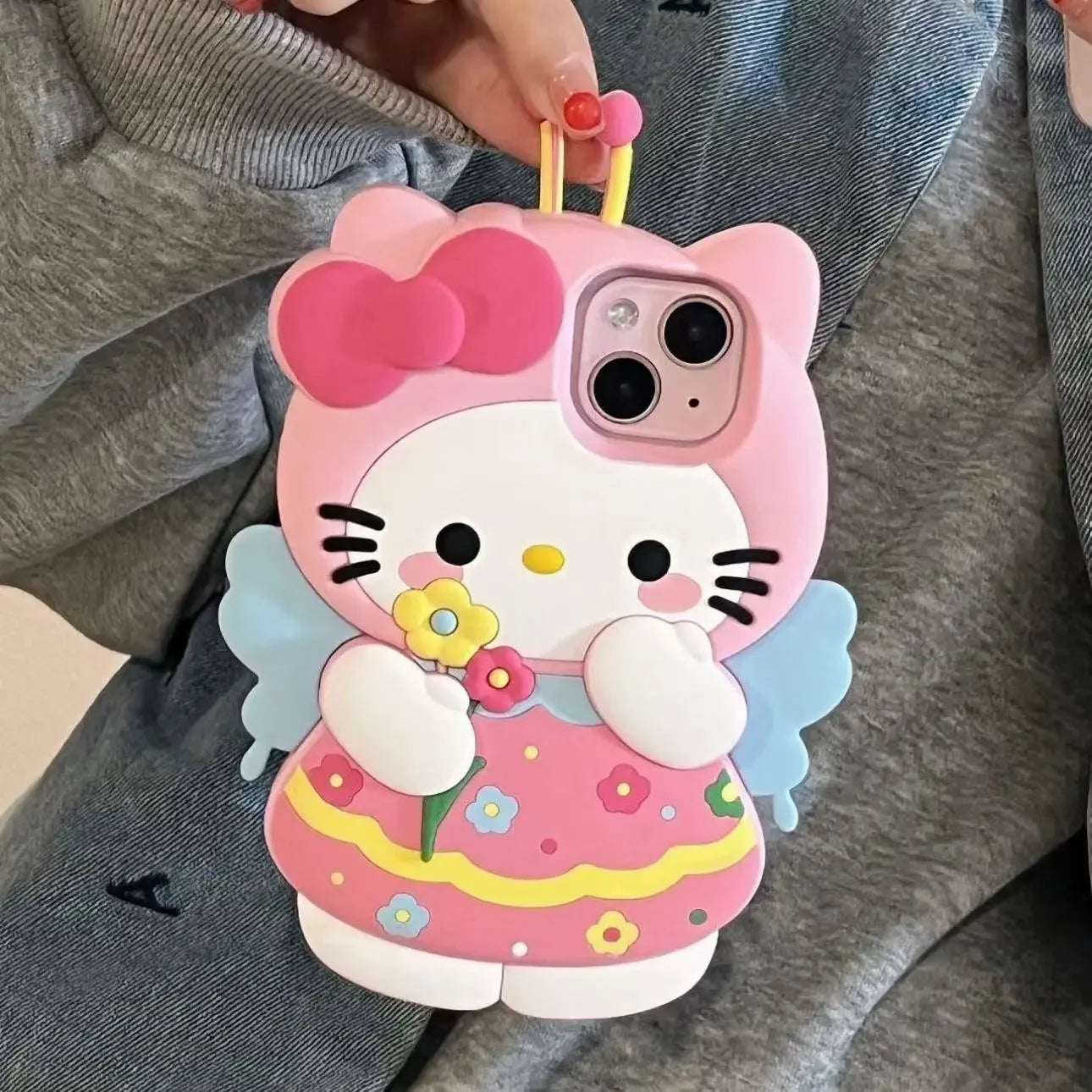 Sanrio Hello Kitty 3D Silicone Phone Case with Fairy Butterfly Design